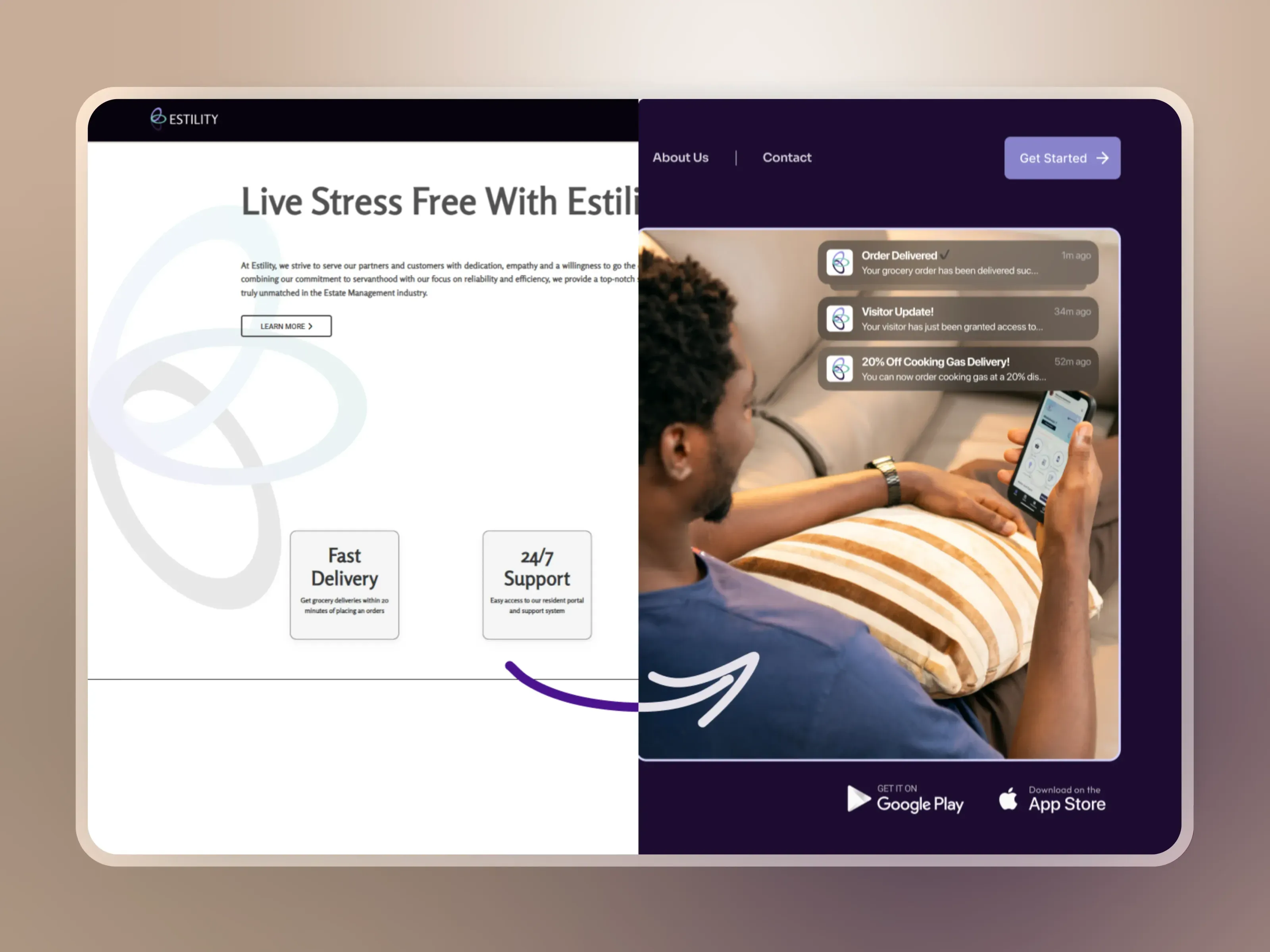 Estility website hero